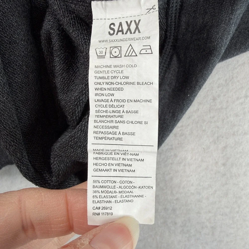 SAXX Mens 3Six Five Lightweight Sweatshirt Sz L Gray Modal‎ Blend Quiet Luxury